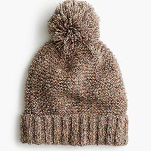 NWT J.Crew Multicolor Pom-pom Hat In Marled Italian Wool Blend